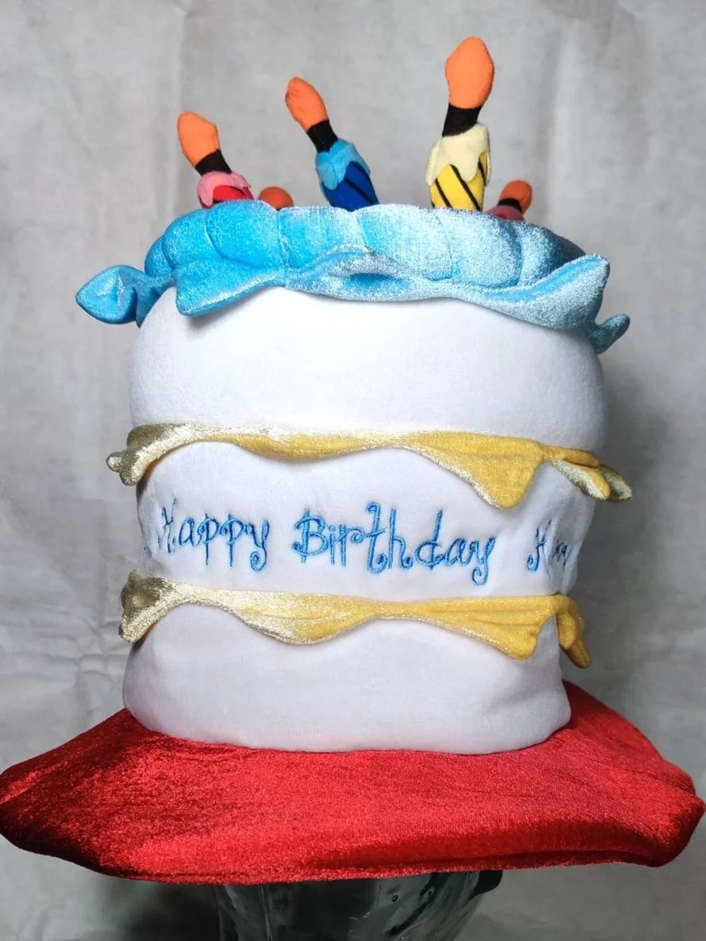 Vintage Disneyland Winnie the Pooh Birthday Cake Hat Light Up Embroidered Adult